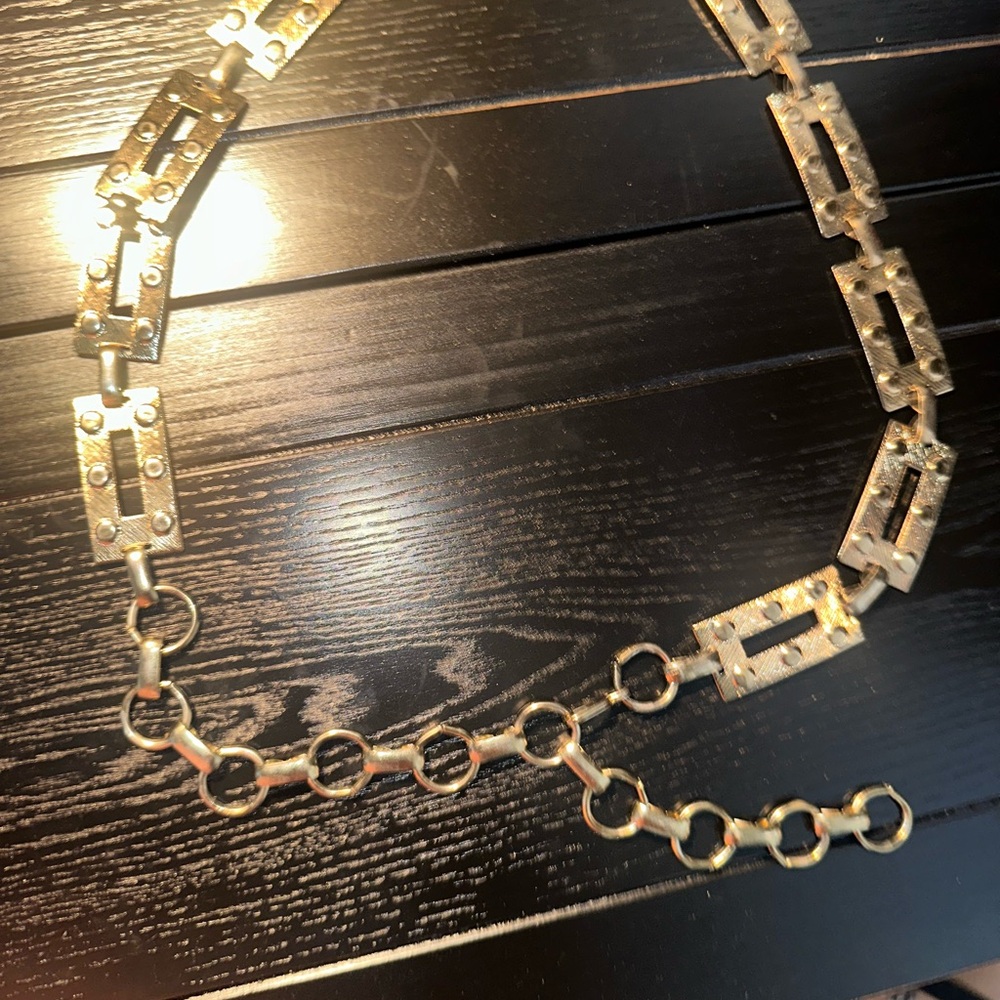 Gold Belt with Rectangular Links